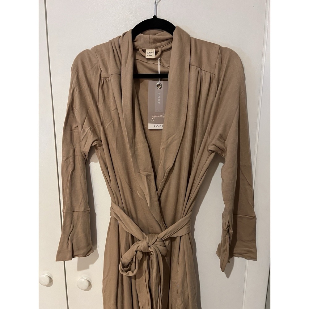 NWT Goumi Sandstone Robe Viscose From Bamboo Organic Cotton XS/Small XS/S Tan